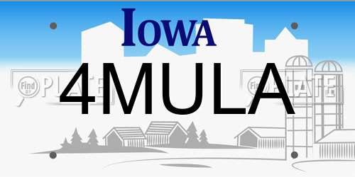 4MULA Iowa License Plate