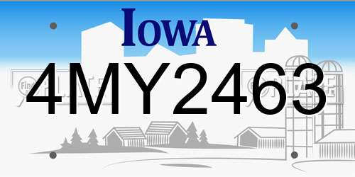 4MY2463 Iowa License Plate