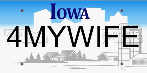 4MYWIFE Iowa License Plate