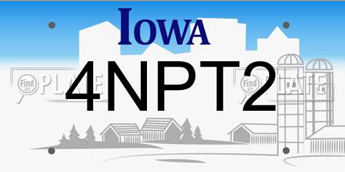 4NPT2 Iowa License Plate