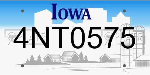 4NT0575 Iowa License Plate