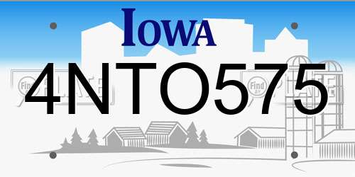 4NTO575 Iowa License Plate