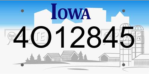 4O12845 Iowa License Plate