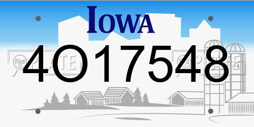 4O17548 Iowa License Plate
