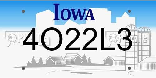 4O22L3 Iowa License Plate
