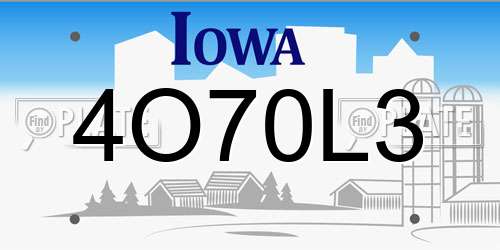 4O70L3 Iowa License Plate