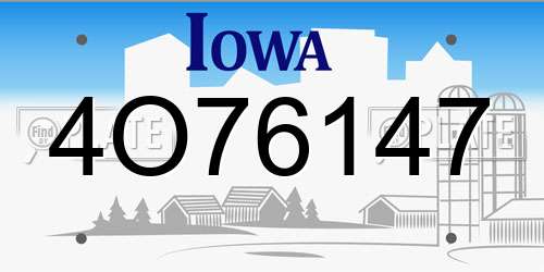 4O76147 Iowa License Plate