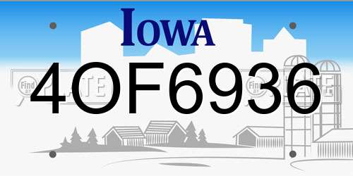 4OF6936 Iowa License Plate