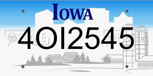 4OI2545 Iowa License Plate