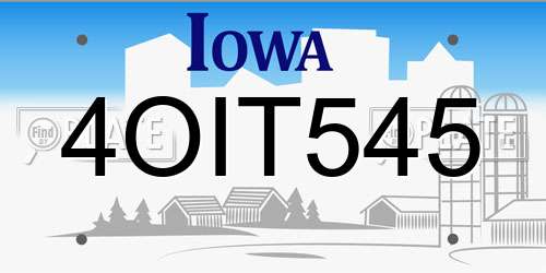 4OIT545 Iowa License Plate