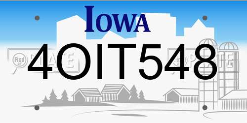 4OIT548 Iowa License Plate