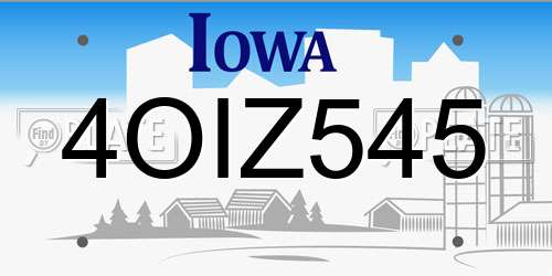 4OIZ545 Iowa License Plate