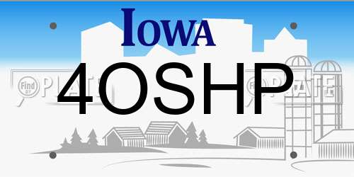 4OSHP Iowa License Plate