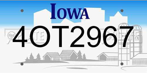4OT2967 Iowa License Plate