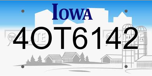4OT6142 Iowa License Plate