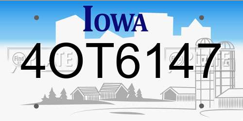 4OT6147 Iowa License Plate