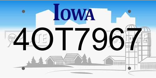 4OT7967 Iowa License Plate