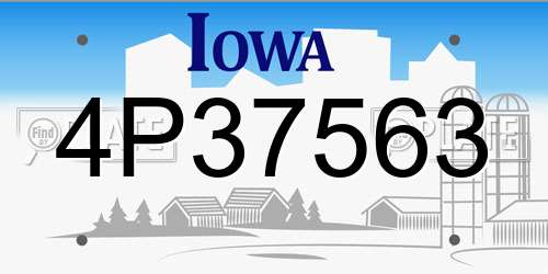 4P37563 Iowa License Plate