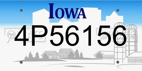 4P56156 Iowa License Plate