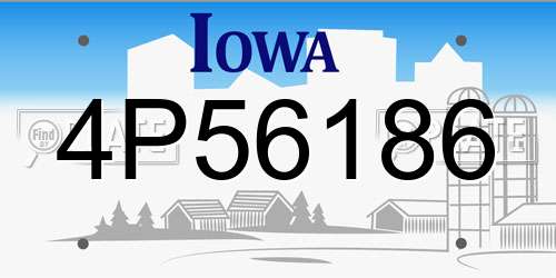 4P56186 Iowa License Plate