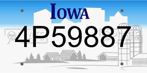4P59887 Iowa License Plate