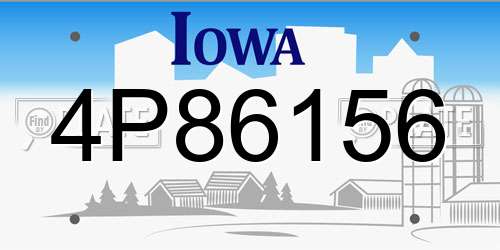 4P86156 Iowa License Plate