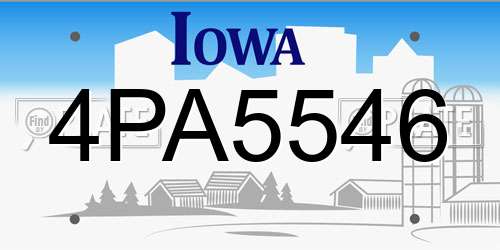 4PA5546 Iowa License Plate