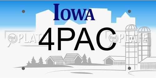 4PAC Iowa License Plate