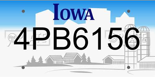 4PB6156 Iowa License Plate