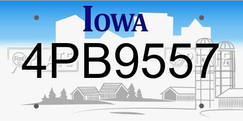 4PB9557 Iowa License Plate