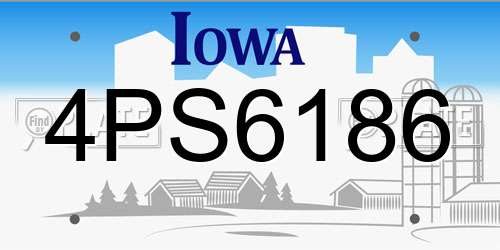 4PS6186 Iowa License Plate