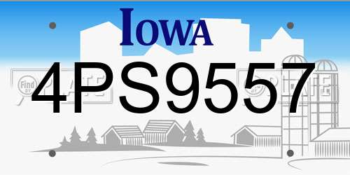 4PS9557 Iowa License Plate