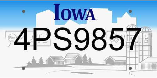 4PS9857 Iowa License Plate