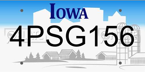 4PSG156 Iowa License Plate