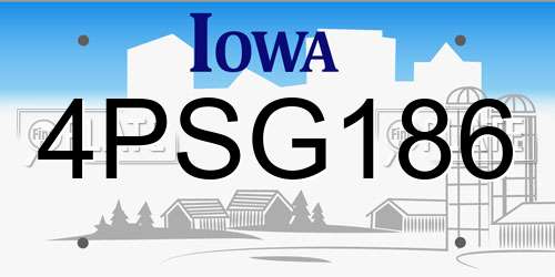 4PSG186 Iowa License Plate