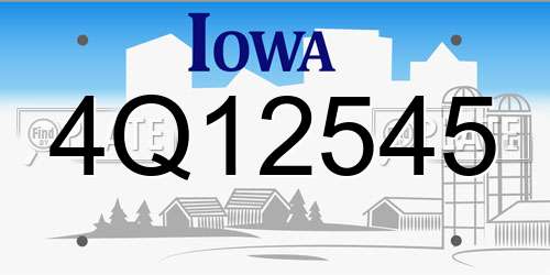 4Q12545 Iowa License Plate