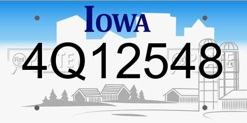 4Q12548 Iowa License Plate