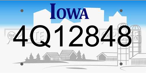 4Q12848 Iowa License Plate