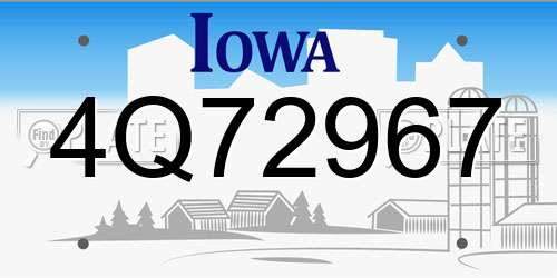 4Q72967 Iowa License Plate