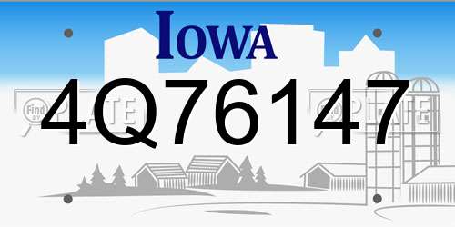 4Q76147 Iowa License Plate