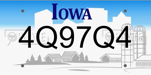 4Q97Q4 Iowa License Plate