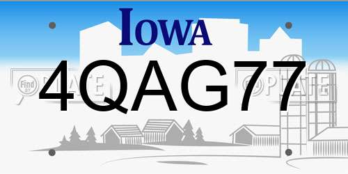 4QAG77 Iowa License Plate