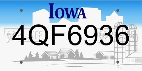 4QF6936 Iowa License Plate