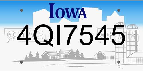 4QI7545 Iowa License Plate