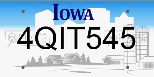 4QIT545 Iowa License Plate
