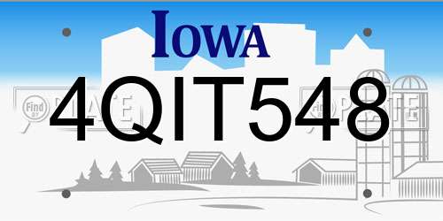 4QIT548 Iowa License Plate