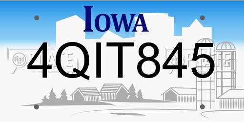 4QIT845 Iowa License Plate