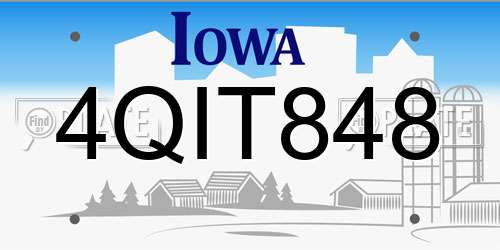 4QIT848 Iowa License Plate