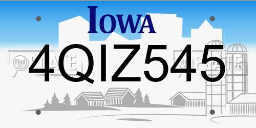 4QIZ545 Iowa License Plate