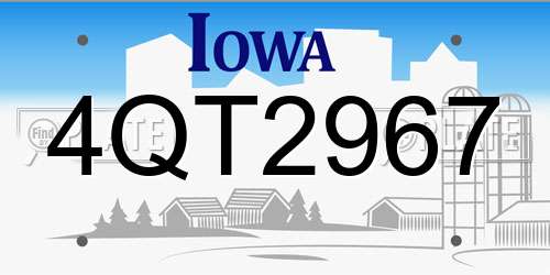 4QT2967 Iowa License Plate